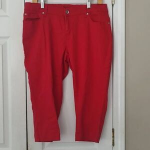 Zanadi  red cropped capri jeans  Sz 16